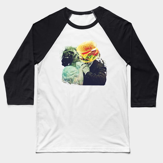 Cheeseburger romance Baseball T-Shirt by reesea